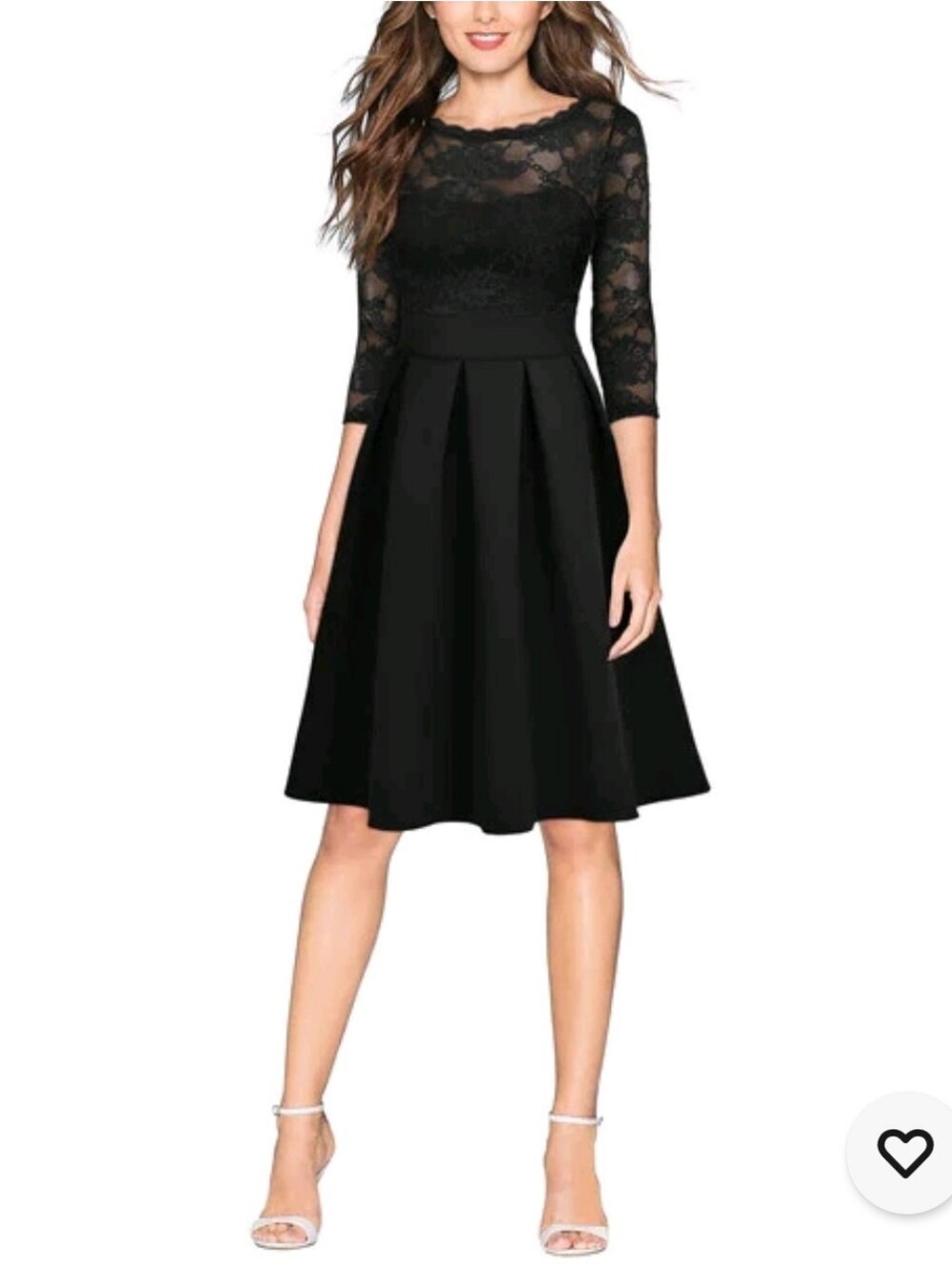 Miusol Black Lace Illusion Fit & Flare Dress Juniors L Women’s S/M
